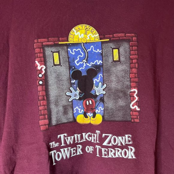 Vintage Disney World Twilight Zone Tower of Terror Mickey Mouse T-Shirt - Picture 2 of 5